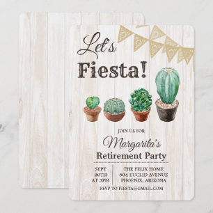 Invitation de retraite Fiesta Cactus