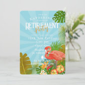 Invitation de retraite Flamingo Tropical Blue (Debout devant)