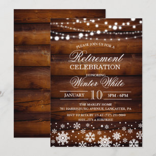 Invitation de retraite Flocons de neige d'hiver