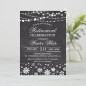 Invitation de retraite Flocons de neige d'hiver (Debout devant)