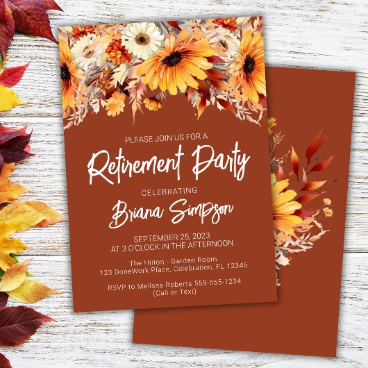 Invitation de retraite florale automnale en terre 