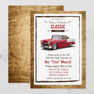 Invitation de retraite rétro de voiture classique