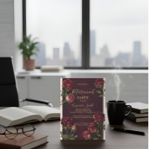 Invitation de retraite Rose en Bois Sombre avec Te