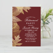 INVITATION DE RETRAITE TOUTE COULEUR - Feuilles d' (Debout devant)