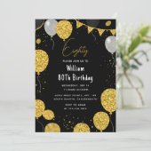 Invitation De Rétro Amusant Humour Adulte Happy Chic 80e Anni (Debout devant)