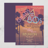 Invitation de retrouvailles de classe colorée néon (Devant / Derrière)