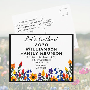 Invitation de réunion de famille à fleurs personna
