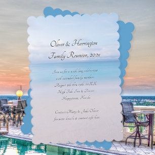 Invitation de réunion de famille à la plage de l'o