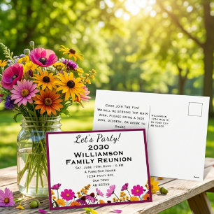 Invitation de réunion de famille de fleurs sauvage