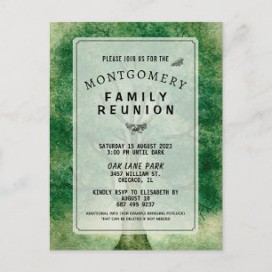 Invitation de réunion de famille du chêne à l'aqua