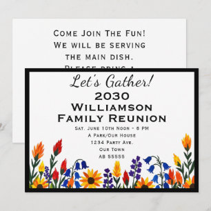 Invitation de réunion de famille Fleur sauvage Tou