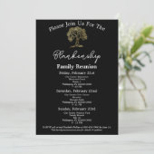 Invitation de réunion de famille Gold Tree Artwork (Debout devant)