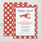 Invitation de réunion de famille homard bouilli (Devant / Derrière)