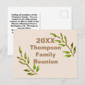 Invitation de réunion familiale bon marché (Devant / Derrière)