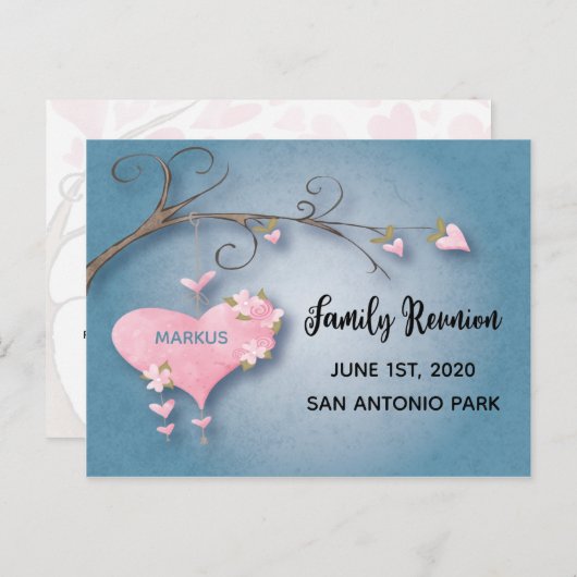 Invitation De Réunion Familiale Enregistrer La Dat (Devant / Derrière)