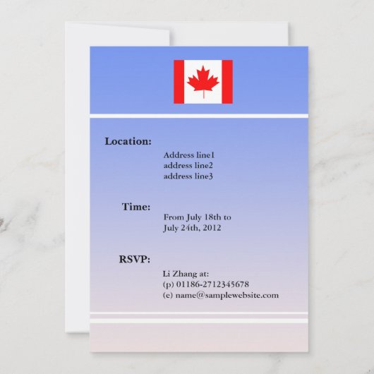 Invitation de réunion professionnelle. (Dos)