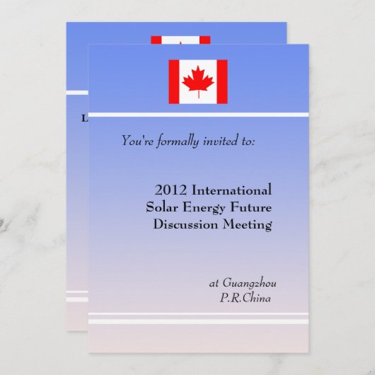 Invitation de réunion professionnelle. (Devant / Derrière)