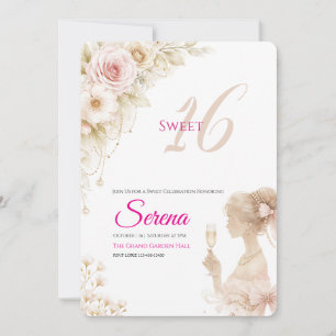 Invitation de rêve fleuri pour un doux anniversair