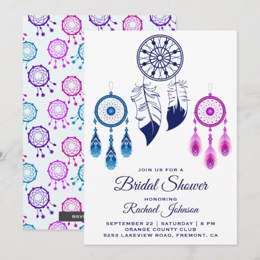 Invitation de Rêve Rose Bleu pour Enterrement de V (Devant / Derrière)