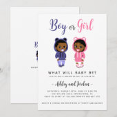 Invitation de révélation de genre Cool Bébés noirs (Devant / Derrière)