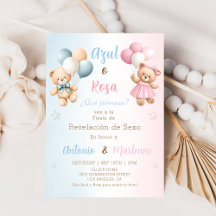 Invitation de révélation de genre d'ours Teddy esp