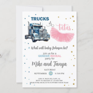 Invitation de révélation de genre Semi Camions ou