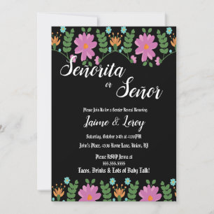Invitation de révélation de sexe avec fleurs mexic