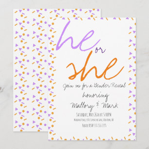 Invitation de révélation de sexe Confetti Hallowee