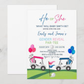 Invitation de révélation de sexe de golf Il ou Ell (Devant / Derrière)