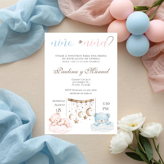 Invitation de Révélation de Sexe Espagnol