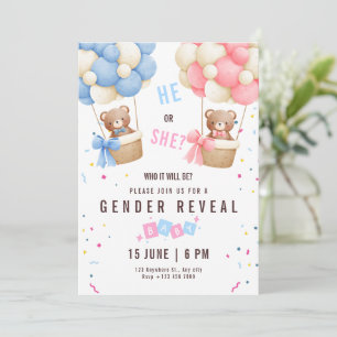 Invitation de révélation de sexe Ourson Révélation