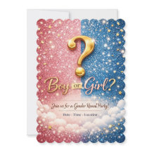 Invitation de révélation du sexe Bébé Rose & Bleu