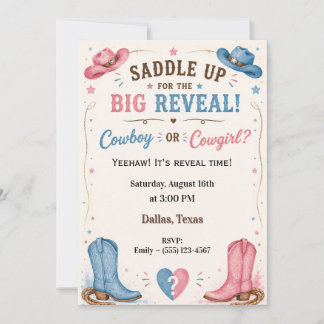 Invitation de Révélation du Sexe Cowboy ou Cowgirl