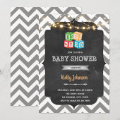 Invitation de révélation du sexe de bébé à la baby (Devant / Derrière)