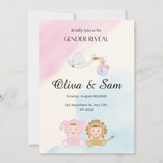Invitation de révélation du sexe de bébé par la ci