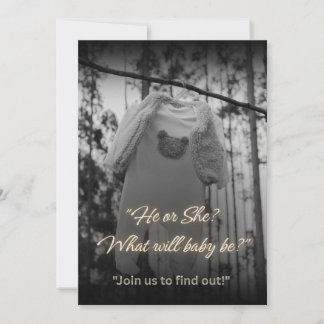 Invitation de Révélation du Sexe de Luxe, Noir et