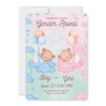 Invitation de révélation du sexe des ours mignons