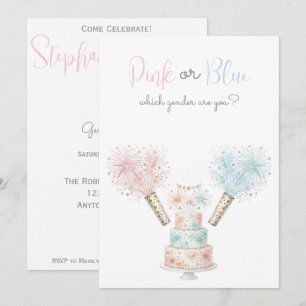 Invitation de révélation du sexe rose ou bleu du 4
