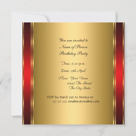 Invitation de rideaux à lèvres grands pour fête d' (Dos)