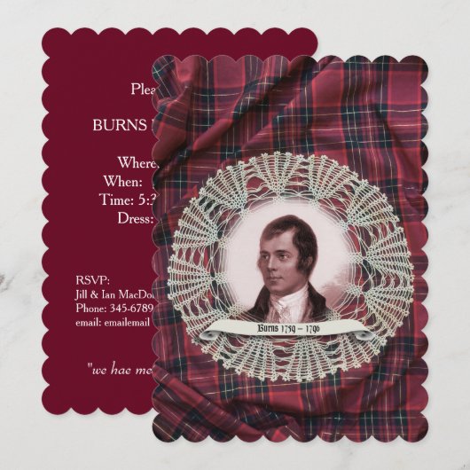 Invitation de Robbie Burns Highland (Devant / Derrière)