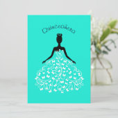 Invitation de robe de boule de Quinceanera de (Debout devant)