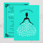 Invitation de robe de boule de Quinceanera de (Devant / Derrière)