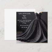 Invitation de robe de mariée noire (Devant / Derrière)