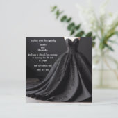 Invitation de robe de mariée noire (Debout devant)