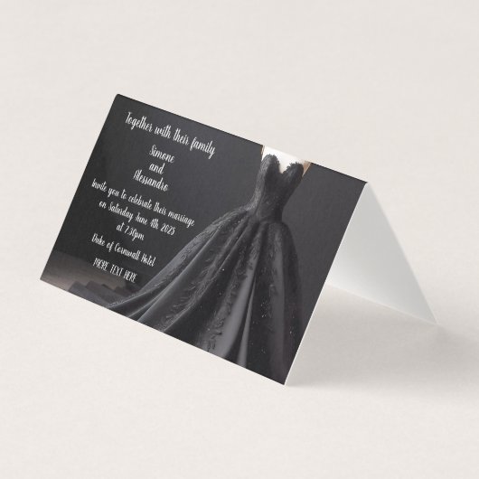 Invitation de robe Mariage noire (Front)