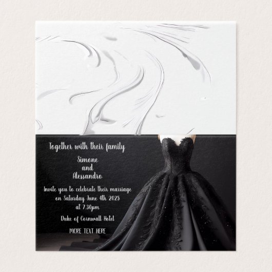 Invitation de robe Mariage noire (Outside Unfolded)