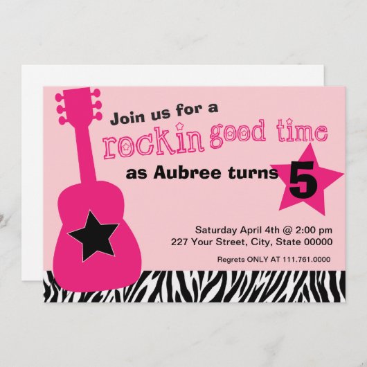 Invitation de rockstar (Devant / Derrière)