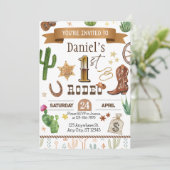 Invitation de Rodeo First Birthday Party (Debout devant)