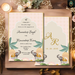 Invitation de Roka Sikh sur le thème Mughal pastel