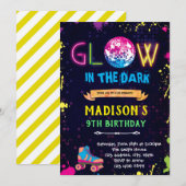 Invitation de roller patin à lumière noire (Devant / Derrière)